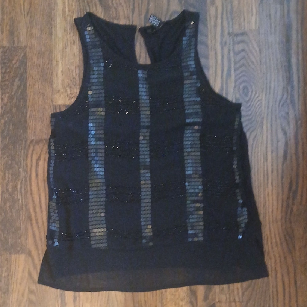 Banana Republic Black Sequin Tank Top